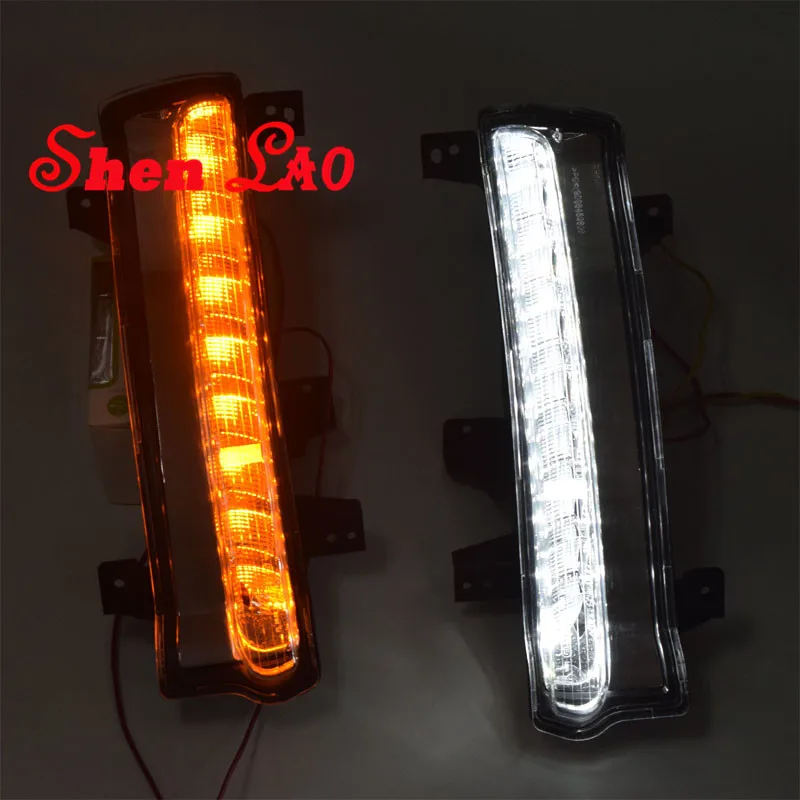 

ShenLao 1 Set 12V ABS For Jeep Compass 2017 2018 LED DRL Daytime Running Light Daylight With Turn Yellow Signal Lamp Car-styling