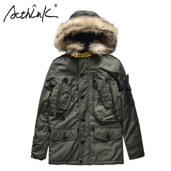 

ActhInK New High Quality Boys Winter Cotton Padded Long Coat Army Style Boys Winter Parkas Children Thermal Warm Coat For Boys