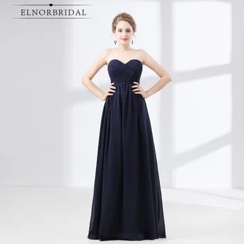 

Navy Bridesmaid Dresses Long 2018 Vestidos De Festa Vestido Longo Para Casamento Sweetheart Maid OF Honor Dress Party Gowns