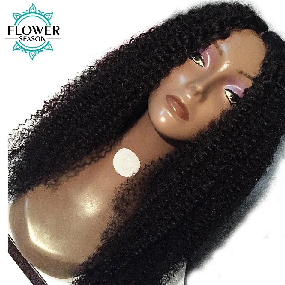 FlowerSeason 13x6 Deep Parting Afro Kinky Curly Lace Front Human Hair