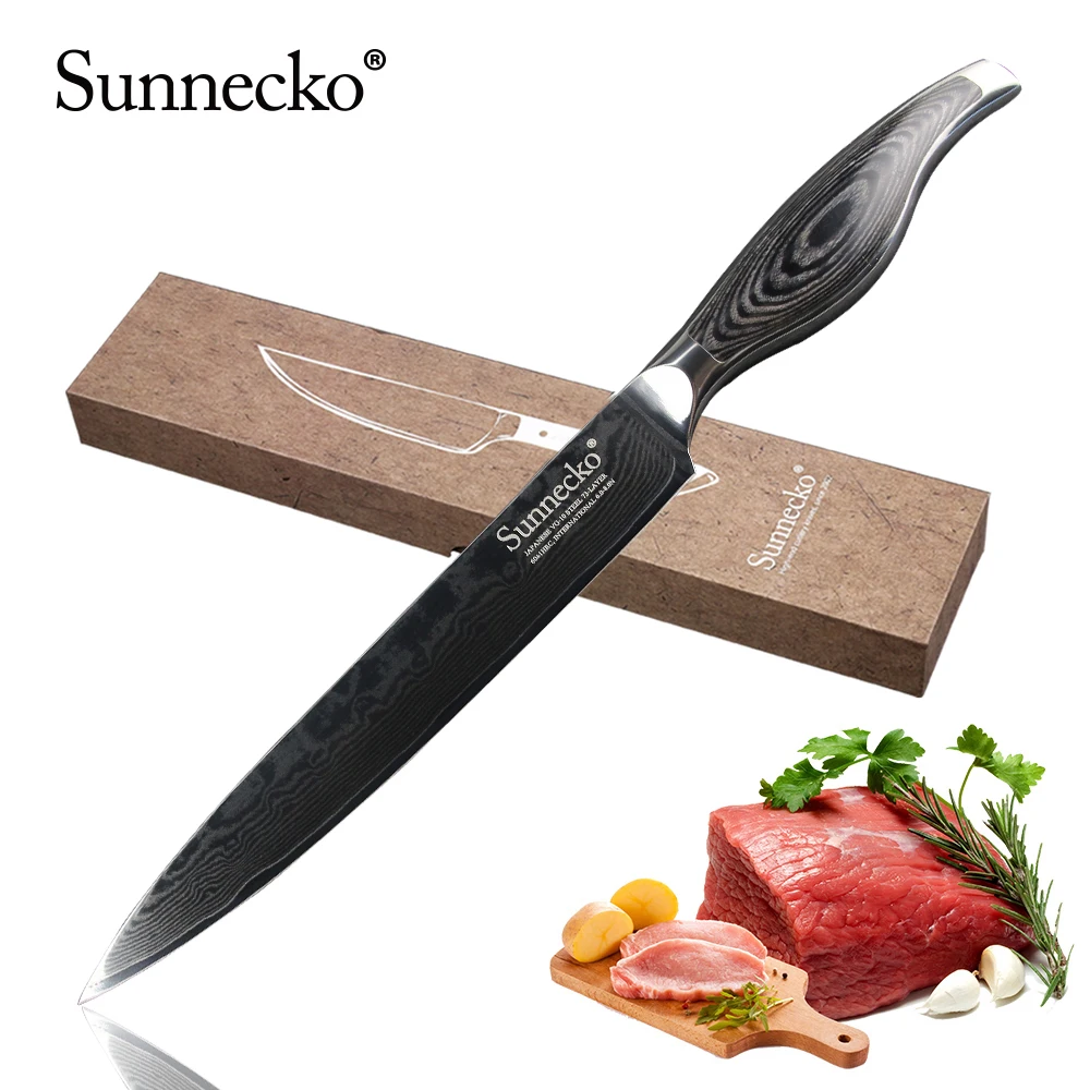 SUNNECKO Premium 8" Slicing Knife Damascus Steel Japanese VG10 Blade