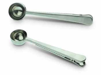 

Free Shipping+Wholesale Stainless Steel Coffee Scoop Coffee Measuring Scoop with Bag Clip,240pcs/lot