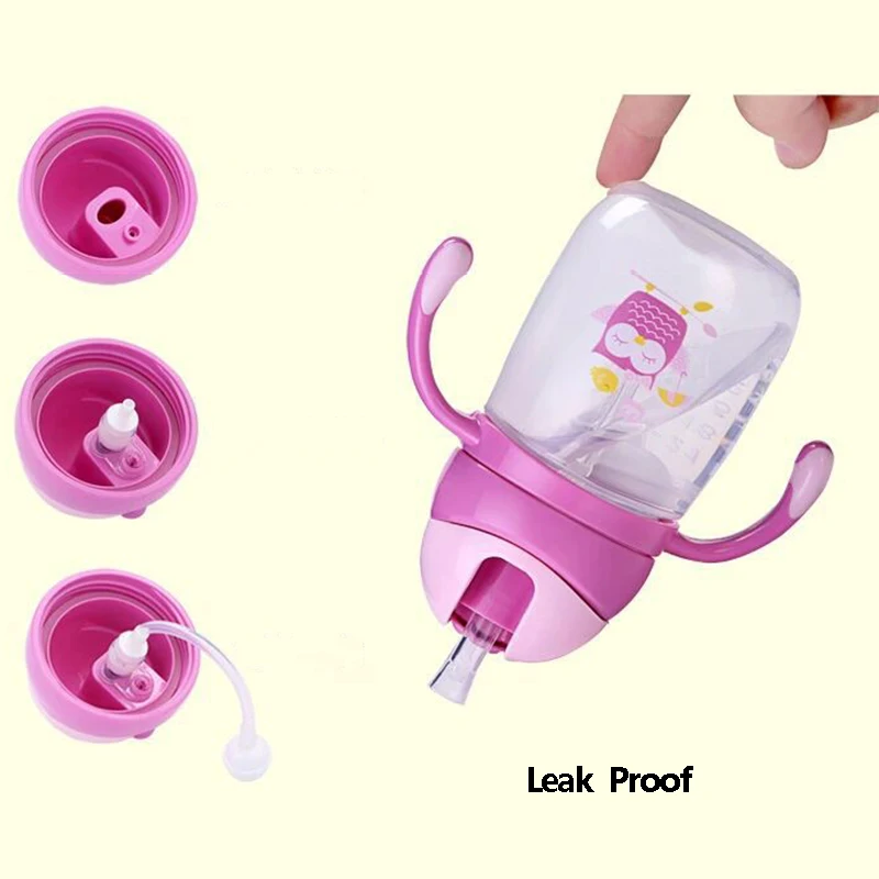 Baby Cute Owl Training Cups BPA Free Healthy Bottle Child Leak-Proof Double Handle Bottle Kid Water Feeding Learn Drinker T0700 (3)