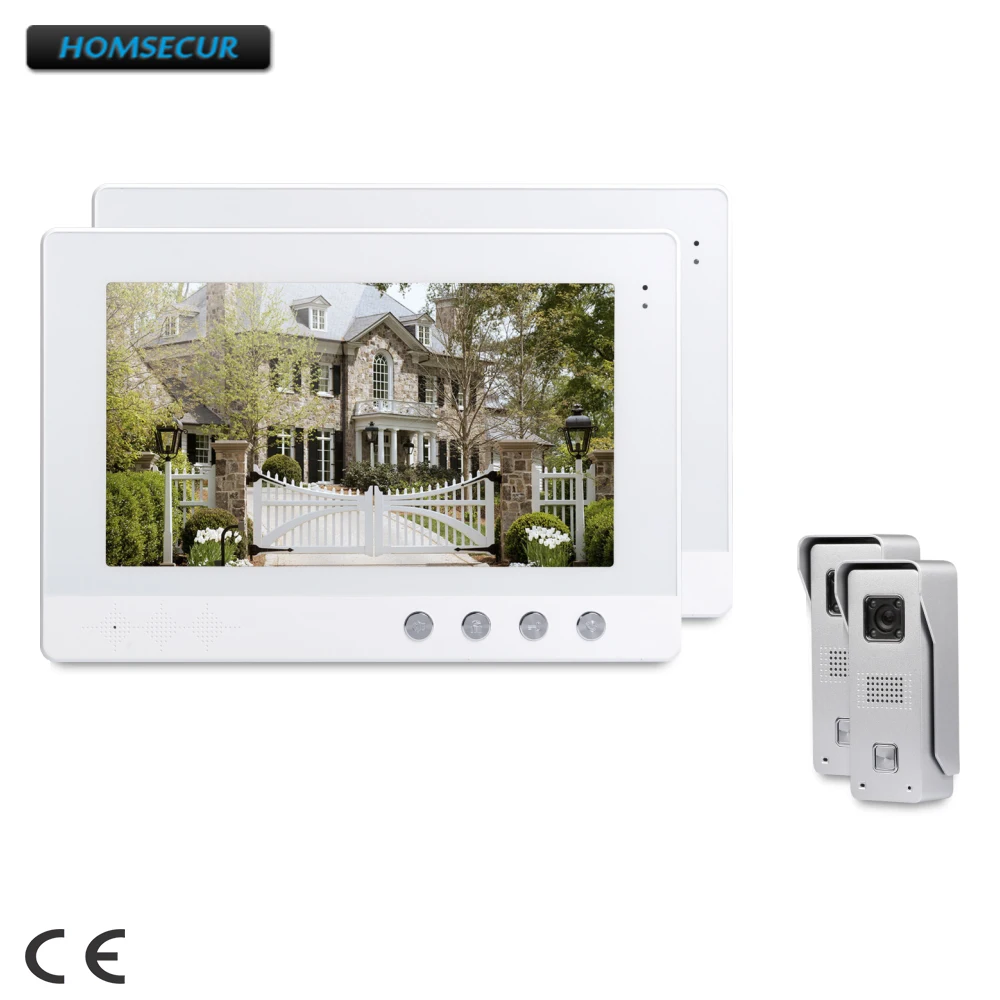 

HOMSECUR 10.1" Video Door Intercom System with Ultra-large Screen Monitor for House/ Flat XC002+XM101-W