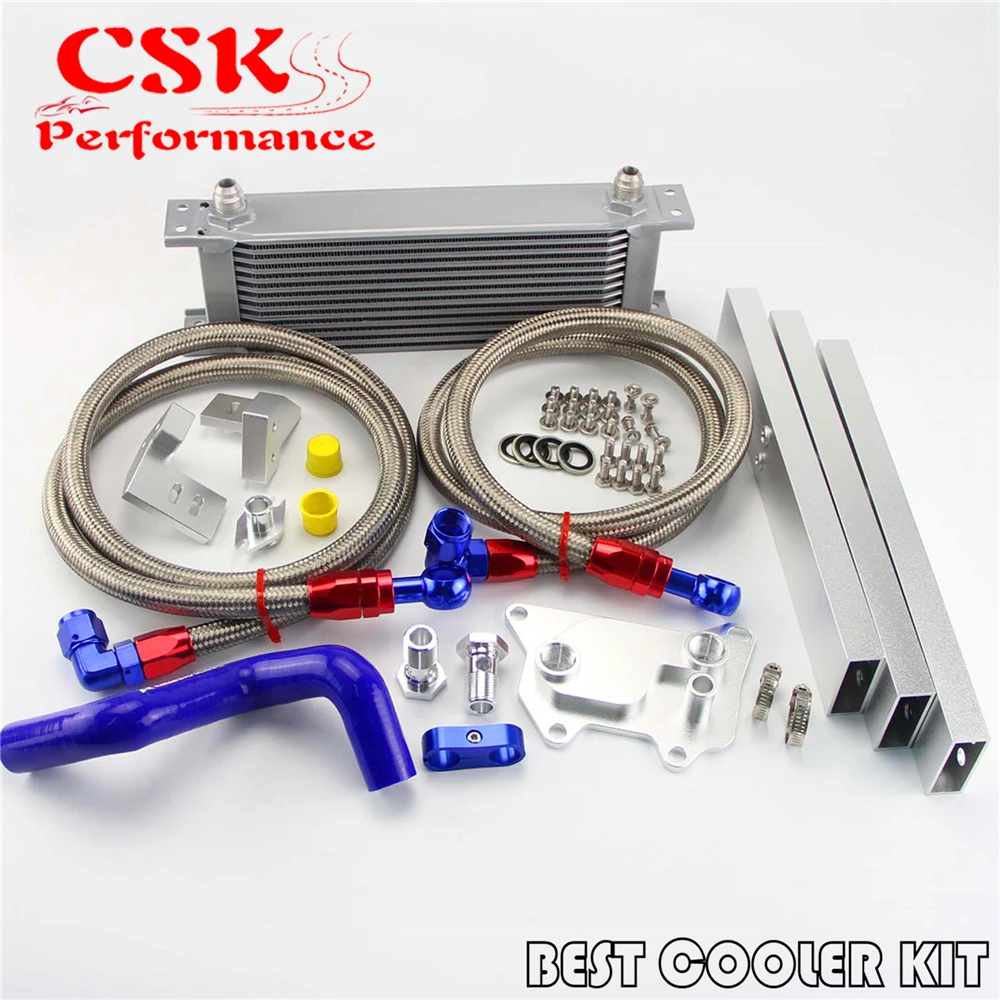 #^Special Price AN8 13 Row Oil Cooler Full Kit Fits For VW Golf MK7 GTI Engine EA-888III Black/Silver