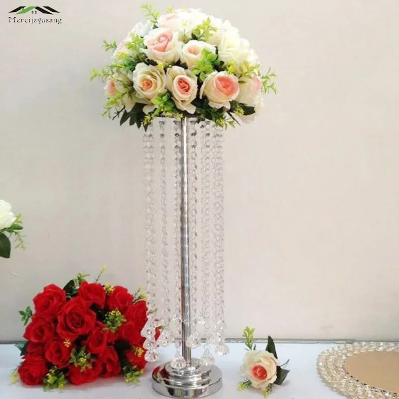 

10PCS/LOT 55cm Floor Vase Metal Flower Vase Table Centerpiece Road Lead Marriage Metal Flowers Vases For Wedding Decoration 006