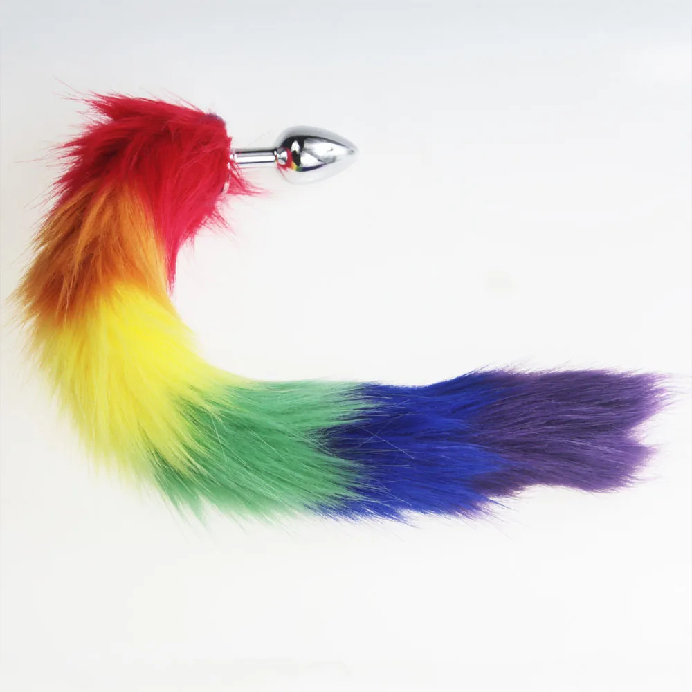hh080 rainbow fox tail anal plugs (28)