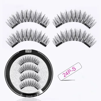 

3D Nature Eyelashes Handmade Double Magnets Full Strip Magnetic Eyelashes Reusable Eyelashes Extended Makeup