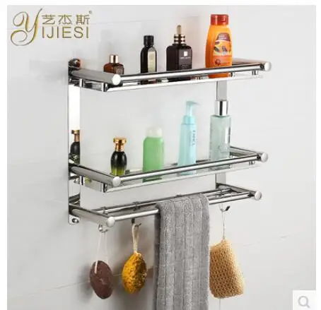 

Bathroom single layer shower toilet set stainless steel 2 layer wall free of punching