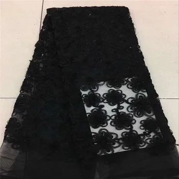

promotion! 2018 High quality nigerian french tulle lace fabric light for dress ,Africa lace fabric 5yards for wedding lace -L5