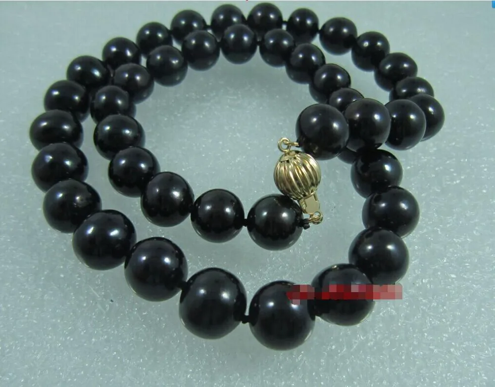 

Free shipping hot sale Women Bridal Wedding Jewelry >>17" AAA 10-11 MM NATURAL TAHITIAN BLACK PEARL NECKLACE