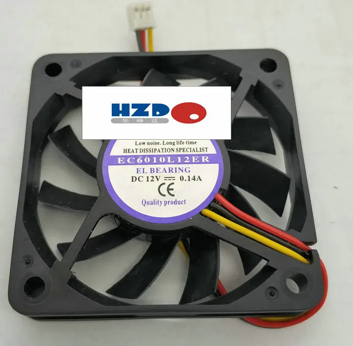 HZDO EC6010L12ER 12 В 0.14A 60*60*10 мм вентилятор охлаждения 3 линии