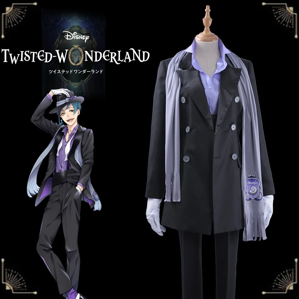 Game Twisted-Wonderland De Kleine Zeemeermin Floyd Bloedzuiger Cosplay Kostuum Custom Mannen Jas Romper Outfit Hoed Uniform Suits Sjaal