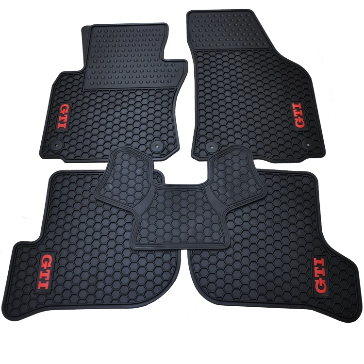 

special rubber pads wear waterproof green latex car floor mats for VW Golf 6 Scirocco R Octavia Sagitar GTI