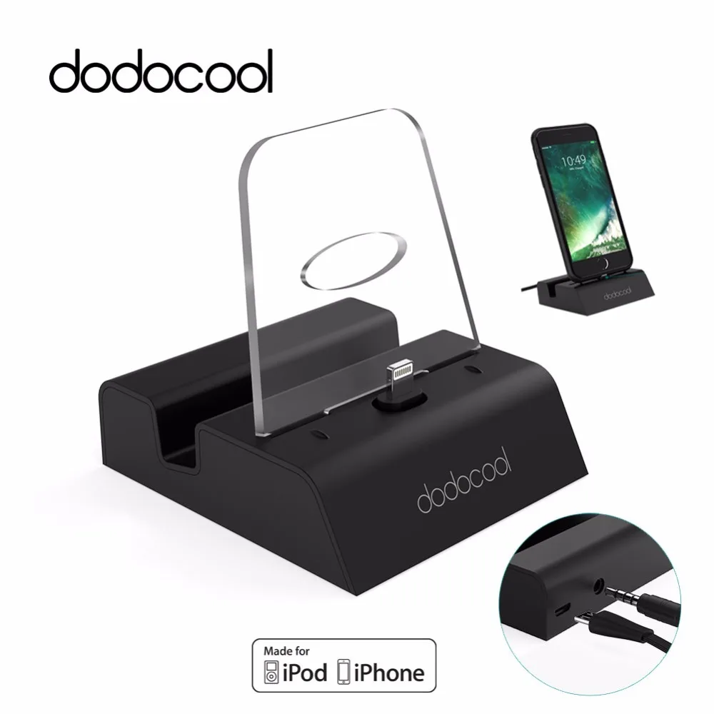 

dodocool MFi Certified Phone Charger Charging Dock Station For iphone 7 plus Desktop Docking Charger with 3.5mm Audio for iPhone