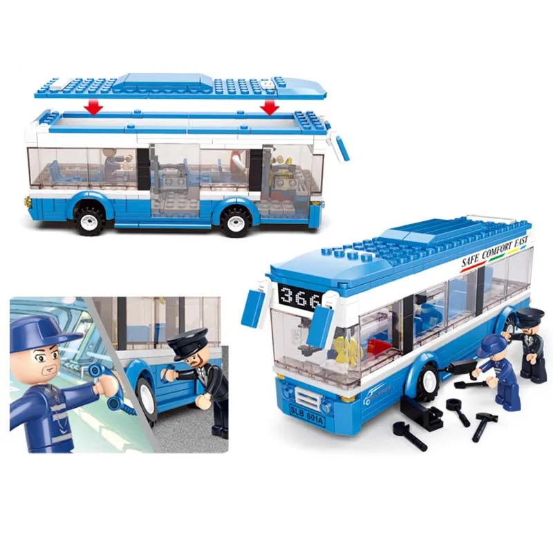 City Bus Building Blocks Compatible With Legoings DIY Model Bricks Building Kit Education Toys Kids Gifts