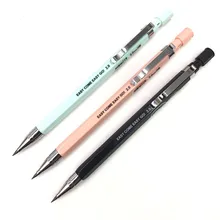 Lápiz mecánico, repuesto de plomo de 2,0mm, barril negro/azul/rosa, lápiz automático para dibujo de exámenes 1 Uds.