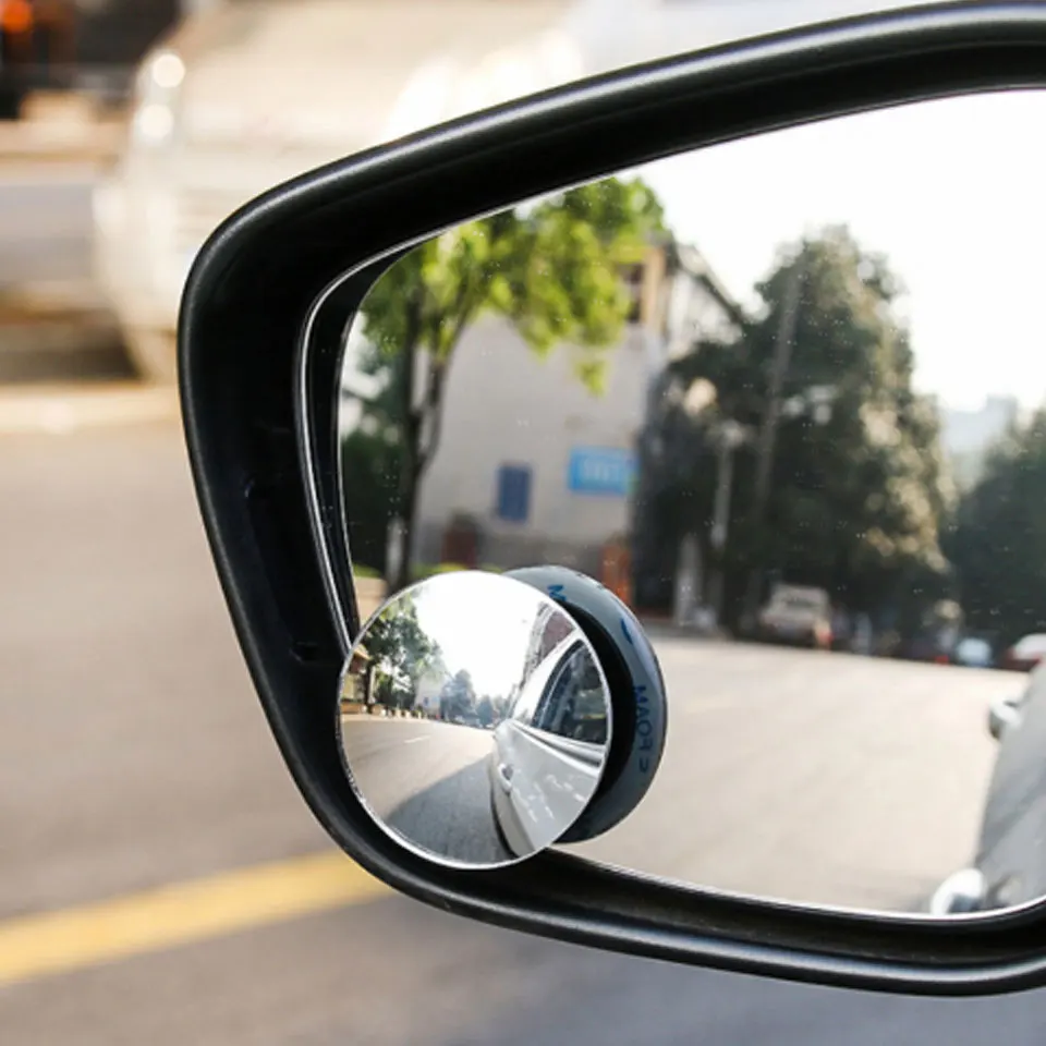 

1 Pair Of Car Rearview Mirror Small Round Mirror Car 360 Degree Framless Blind Spot Mirror Wide Angle Round Convex Mirror