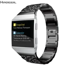 HIPERDEAL роскошный сплав ремешок с кристаллами для Fitbit ионический ремешок Smartwatch металлический браслет 195 мм Замена нержавеющей стали OC27A