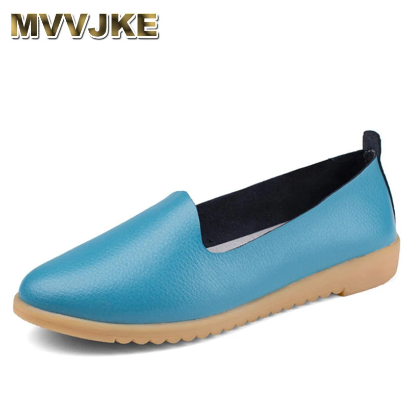 

MVVJKE 2018 Spring Women Oxford Shoes Ballerina Flats Shoes Women Genuine Leather Shoes Moccasins Slip On Loafers White Shoes