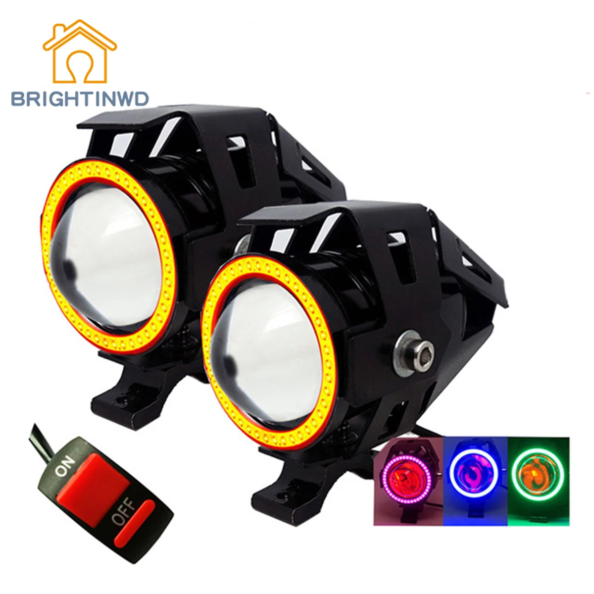 BRIGHTINWD 3000LMW Motorbike spotlight 2PCS 125W Motorcycle Headlight U5 U7 LED Moto Driving car Fog Spot Head Light Lamp BRIGHTINWD 3000LMW Motorbike spotlight 2PCS 125W Motorcycle Headlight U5 U7 LED Moto Driving car Fog Spot Head Light Lamp