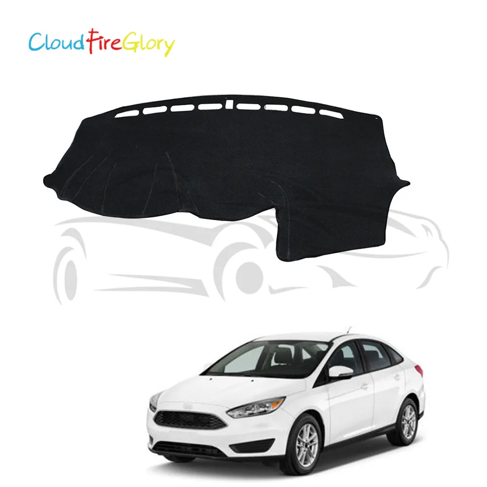 CloudFireGlory для Ford Focus 3 MK3 2012- черный LHD чехол на приборную панель, коврик для приборной панели, коврик для приборной панели, защита от солнца, накладка на приборную панель, ковер