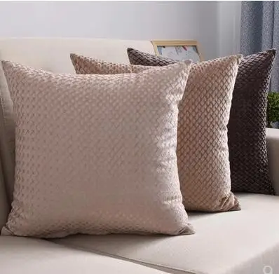 Solid Color Velvet Embossed Cushion Cover Pillowcase Sofa Solid Color Velvet Embossed Cushion