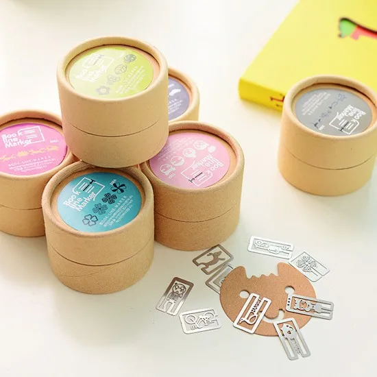 

1box exquisite cute metal mini bookmark boxed 20 pieces in creative Korea stationery simple bookmark