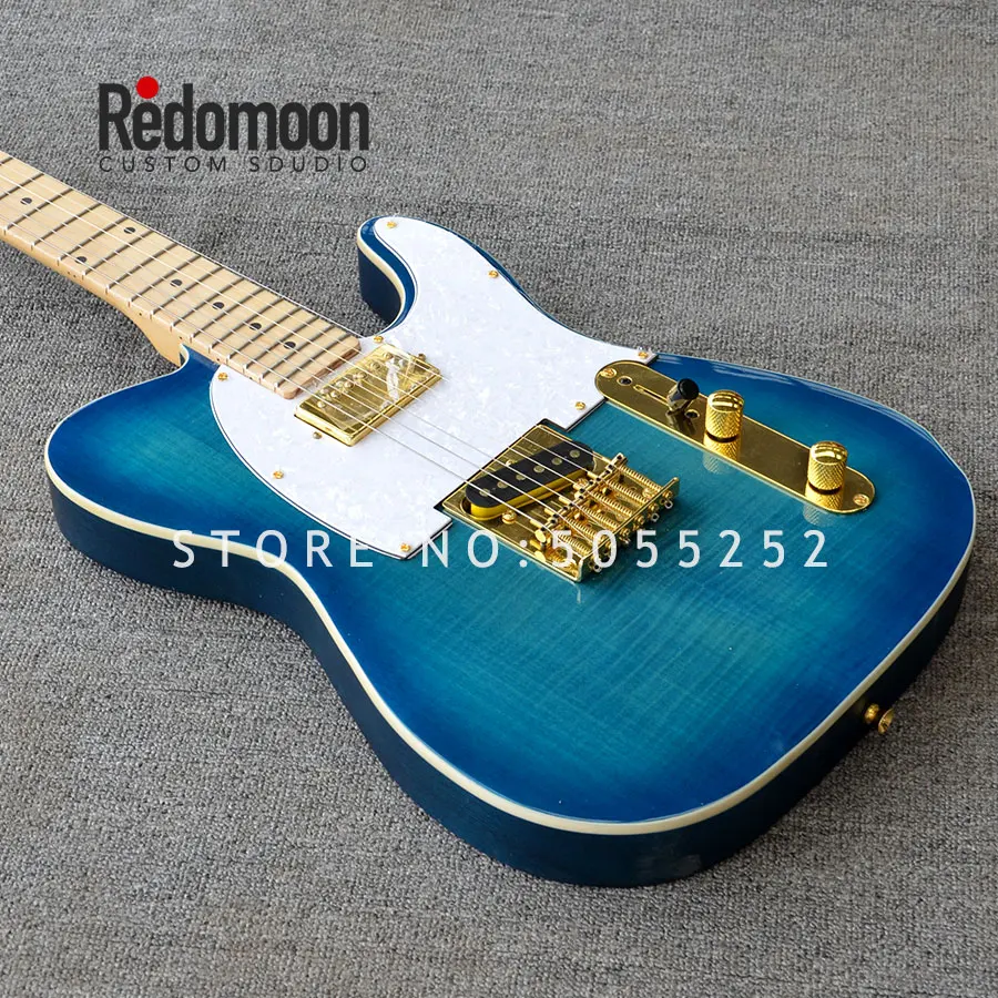 Завод на заказ Tele электрогитара с золотыми hardwares клен Топ золы тела музыкальный
