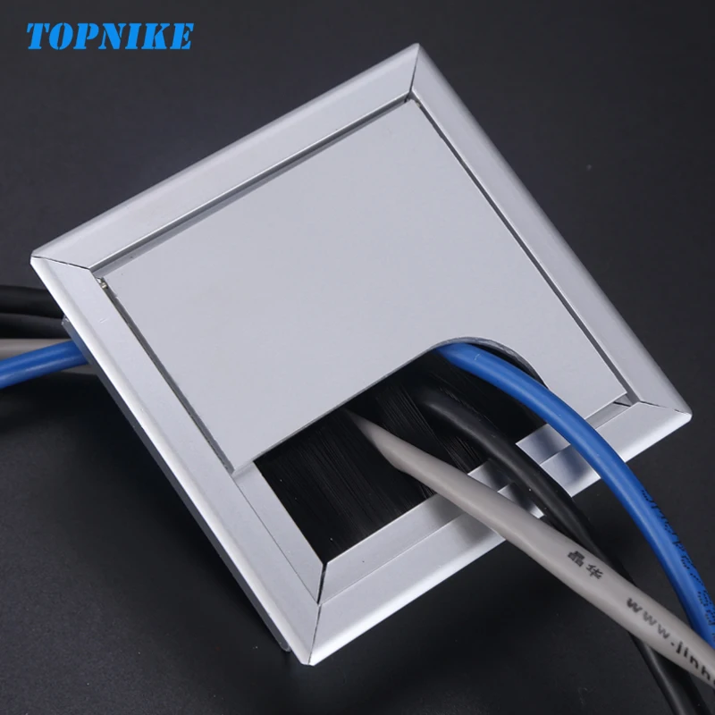 

TOPNIKE 80mm 160mm 275mm Computer Desk Wire Hole Cover Zinc Alloy Square Line Hole Cover Table Cable Outlet Port Threading Cover