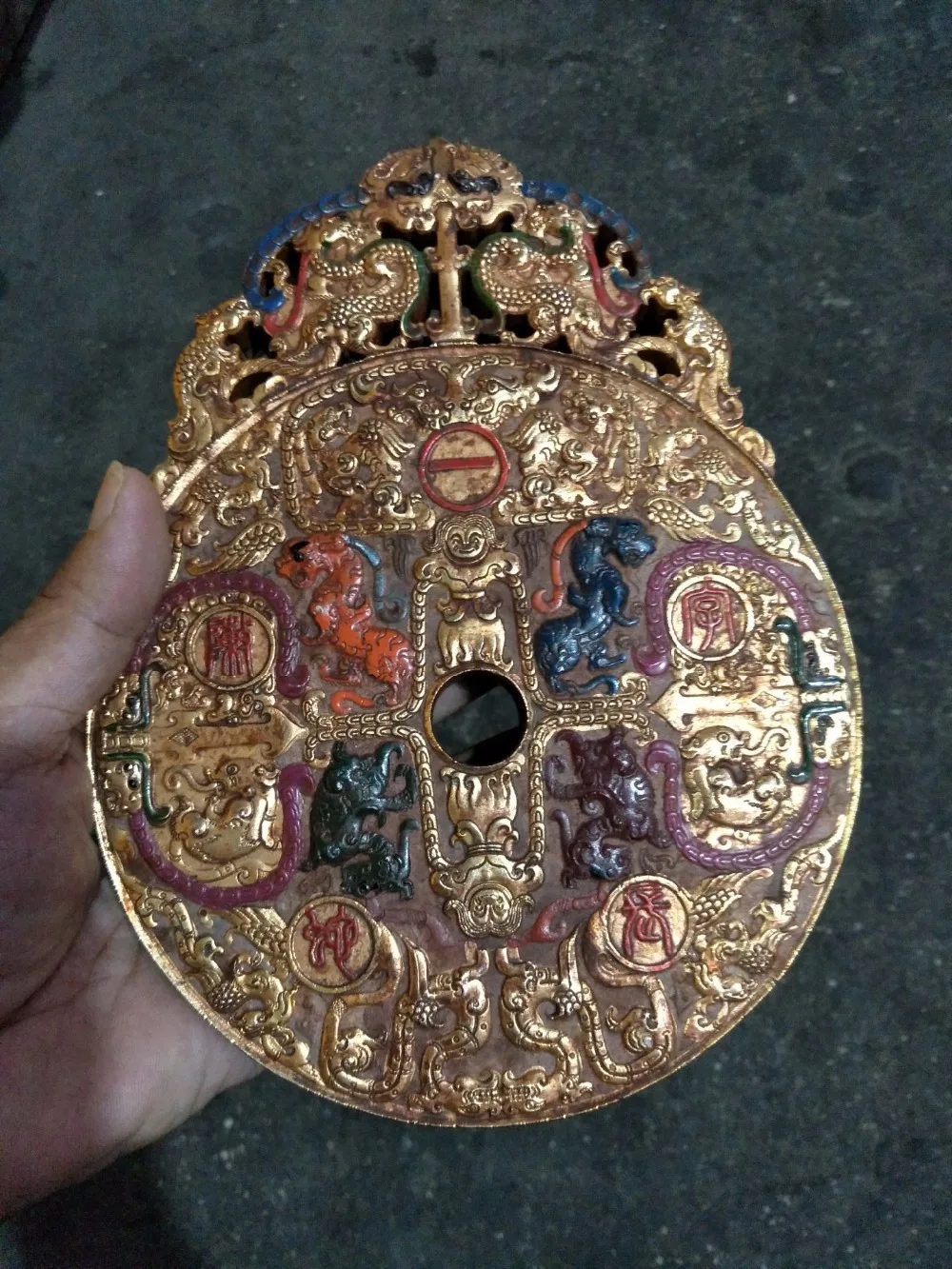 Rare Old Tang Dynasty old jade HE SHI BI,Hetian jade,A PAIR,Gilt& draw