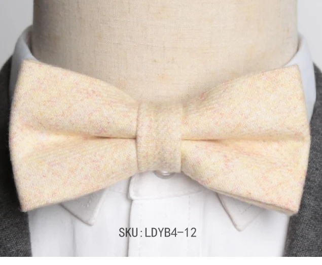 Мужские галстуки-бабочки, однотонные Шерстяные Галстуки, мужские Модные галстуки, деловые галстуки, галстуки-бабочки для свадебной вечеринки, мужские нарядные рубашки, аксессуары, Corbatas Para Hombre - Цвет: LDYB4-12