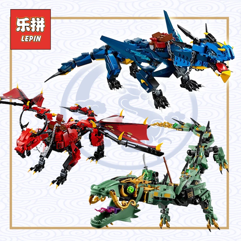 

Ninja Movie Flying Mecha Dragon Stormbringer Set 70652 70612 Building Blocks Dragon Children DIY Toy Gift
