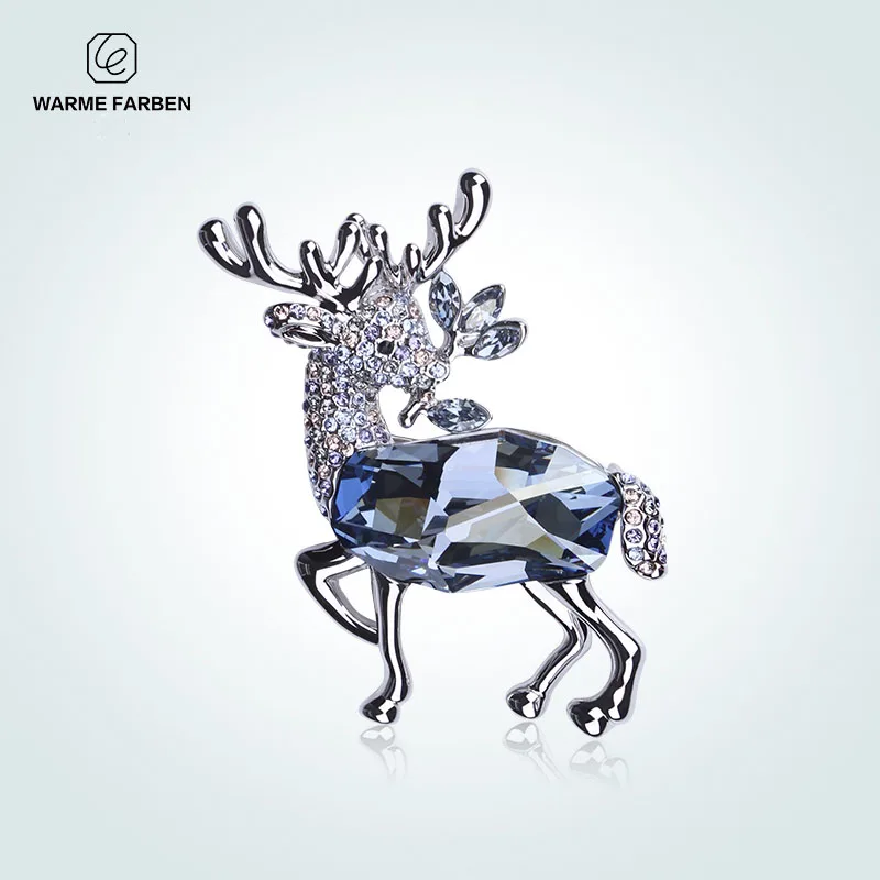 

Christmas Series Brooches Women Crystal From Swarovski Sika Deer Brooches Sweater Suit Brooches Scarves Pins Fashion Accessories