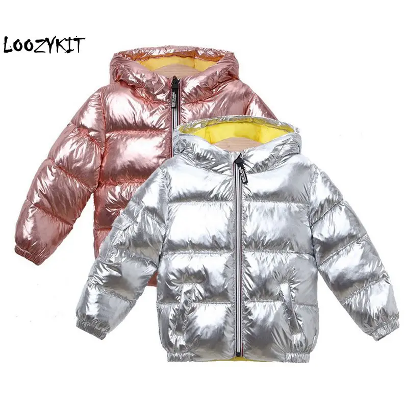 

Loozykit Thickening Boys And Girls Coat Solid Color Long-Sleeved Hooded Zipper Cotton Suit Spacesuit Jacket Outwear