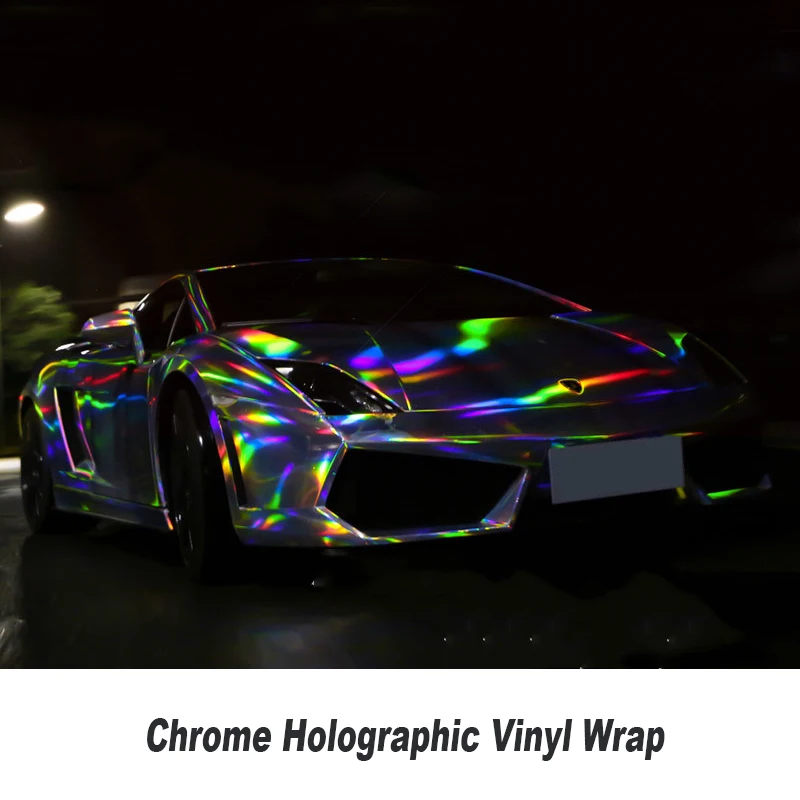 

Polymeric Holographic Chrome air release channels Premium Silver Chrome Holographic Vinyl Wrap Factory price brand factory
