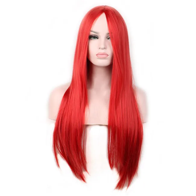 WoodFestival 9 цветов женские длинные прямые парики для косплея синий красный бордовый серебряный коричневый черный светлый жароустойчивый синтетический парик