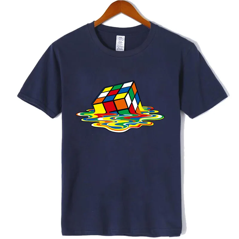 Модная мужская футболка высокого качества с волшебным квадратным дизайном, мужские футболки с коротким рукавом, Хлопковая мужская одежда harajuku, забавная футболка