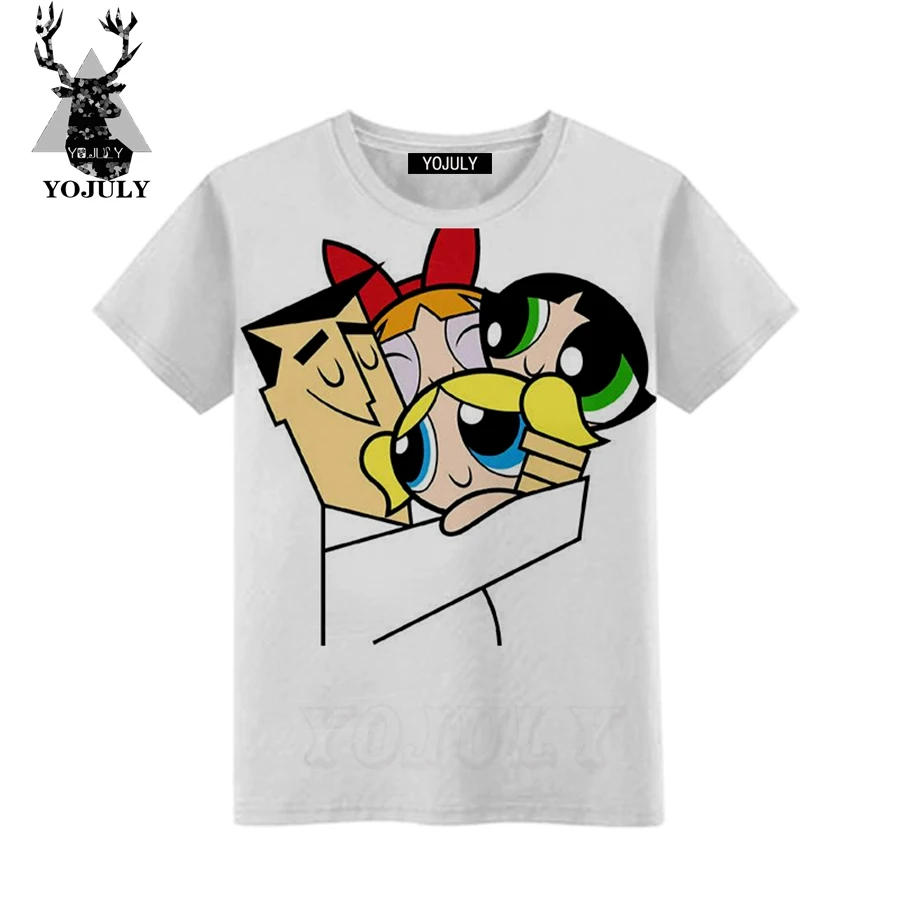 

YOJULY 2019 girls Kawaii Powerpuff Girls 3D Print t shirt boys For Summer Casual kids Clothes short Sleeve Cartoon Top Tees A16