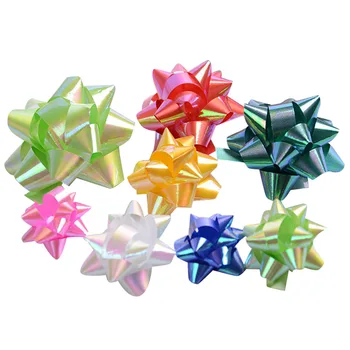 

Behogar 86pcsSelf Adhesive Christmas Star Gift Wrap Bows Craft Supplies Wedding Present Wrapping Decoration Random Colors