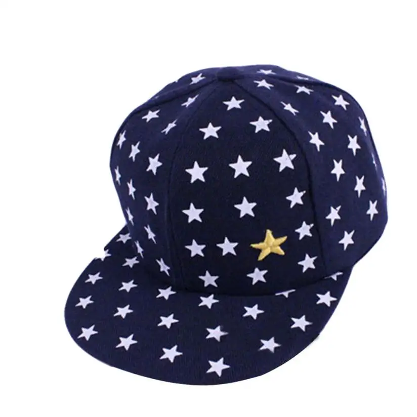 CHAMSGEND дизайн дети звезда шаблон летний солнцезащитный щит шапки Лучшая шляпа 160608 Прямая - Цвет: navy
