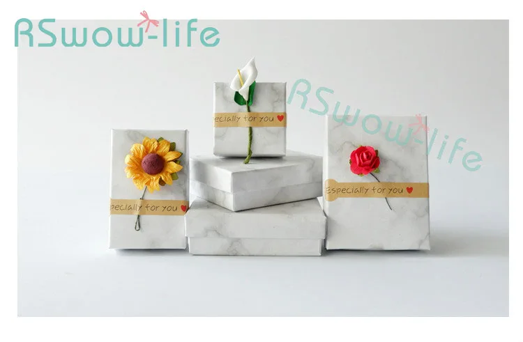 

Exquisite Marble Jewelry Box Ring Stud Earrings Necklace Jewelry Storage Box Festival Party Supplies
