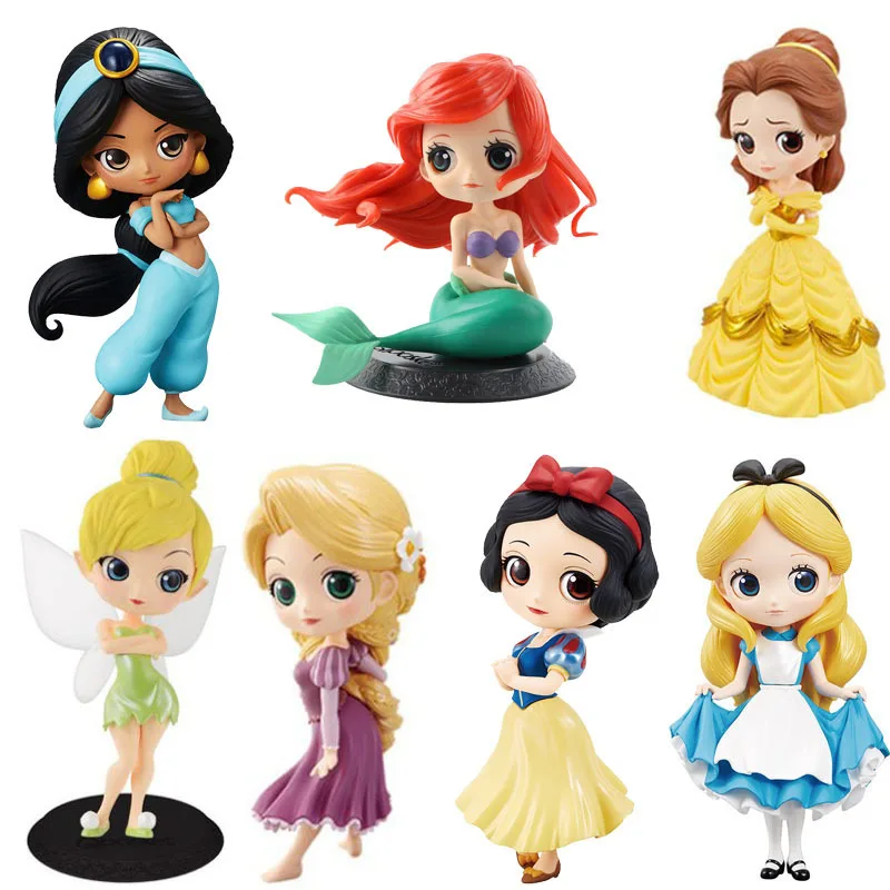 

Cake Qposket Small Mermaid Princess Alice Snow Jasmine Princess FLOWER Fairy Maiden Action Toy Figures Pvc Model Collection Gift