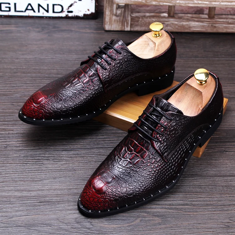 Мужские модельные туфли из крокодиловой кожи; Свадебные Вечерние туфли на шнуровке; мужские деловые оксфорды на плоской подошве; большие размеры; модная мужская обувь