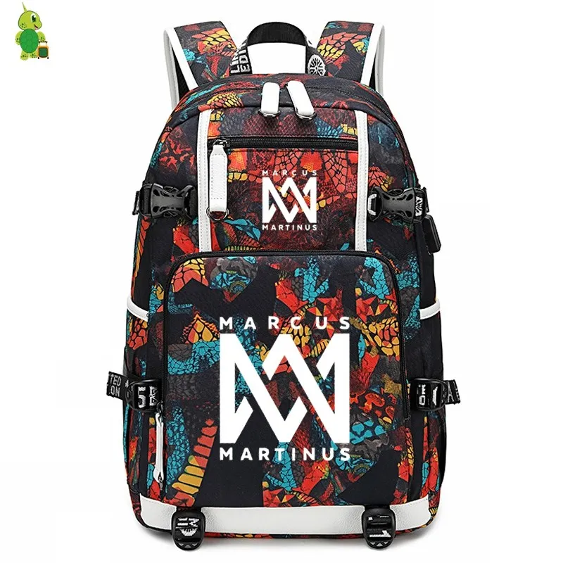 Поп Маркус и Мартинус рюкзак для ноутбука школьные сумки для подростков девочек мальчиков большой емкости дорожные сумки Повседневный Рюкзак