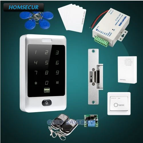 

HOMSECUR Waterproof 125Khz RFID Access Control System With NO Strike Lock For Residential and Commercial Access Applications