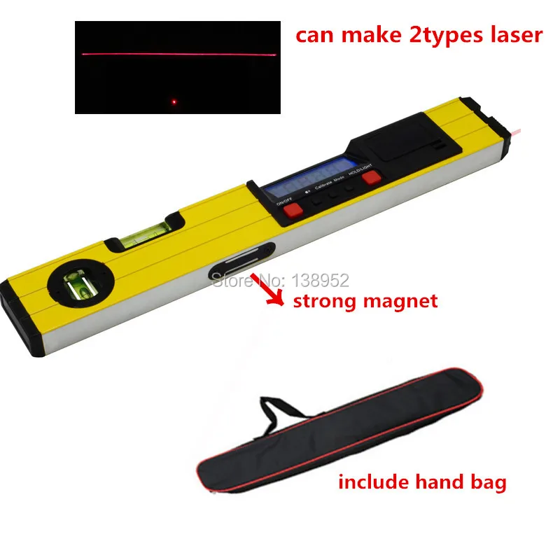 400mm digital laser level digital angle finder spirit level upright