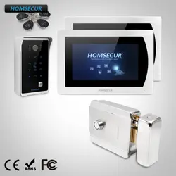 HOMSECUR 7 "Свободные-Руки Видео и Аудио Домашний Интерком Электрический Замок + Ключи с RFID Доступом  BC081 + BM717-S