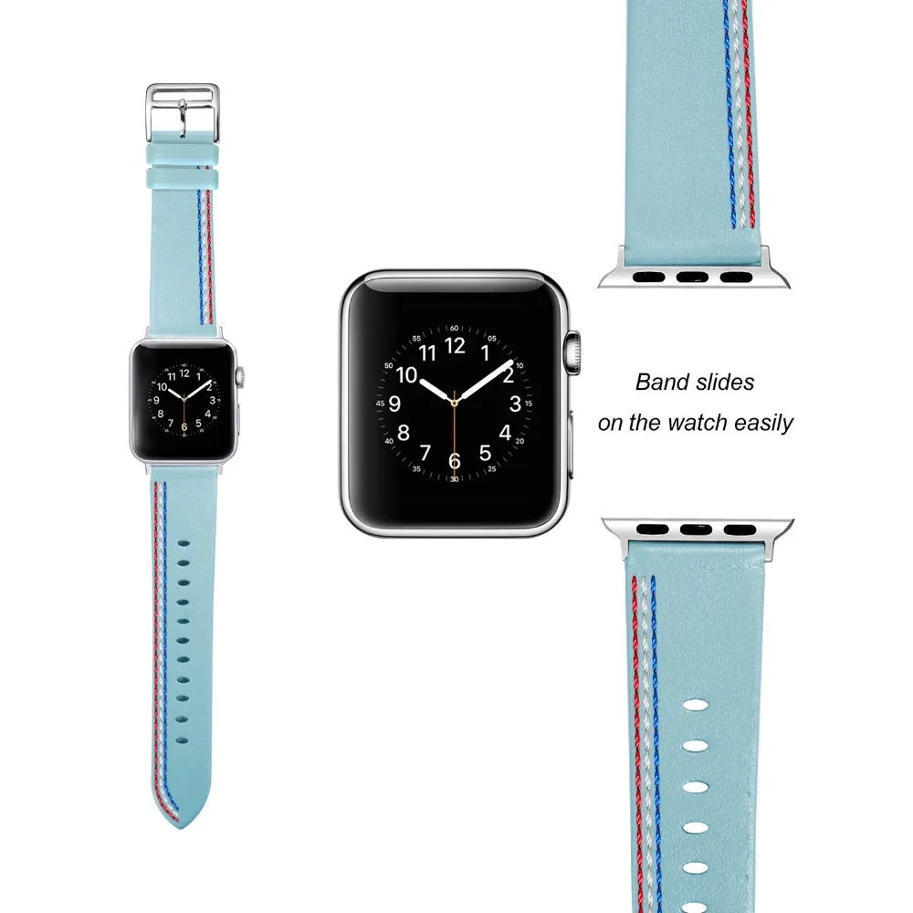 Genuine Leather Watchband For Apple Watch Band 1/2/3/4 Series Wristband Bracelet iwatch 38mm/42mm/40mm/44mm Replacement Strap Genuine Leather Watchband For Apple Watch Band 1/2/3/4 Series Wristband Bracelet iwatch 38mm/42mm/40mm/44mm Replacement Strap