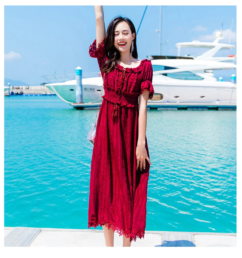 Женское сексуальное винтажное платье из хлопка с коротким рукавом открытыми